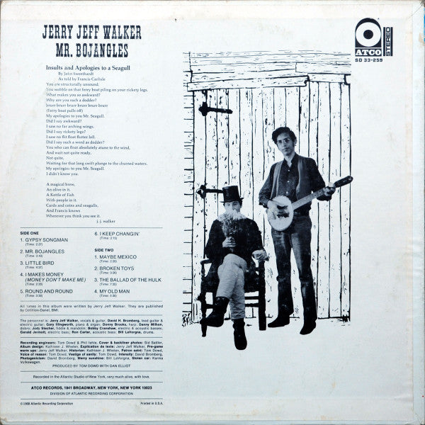 Jerry Jeff Walker : Mr. Bojangles (LP, Album, Promo, CT )
