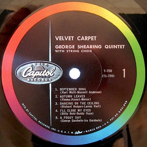The George Shearing Quintet With String Choir* : Velvet Carpet (LP, Album, Mono, RP, Los)