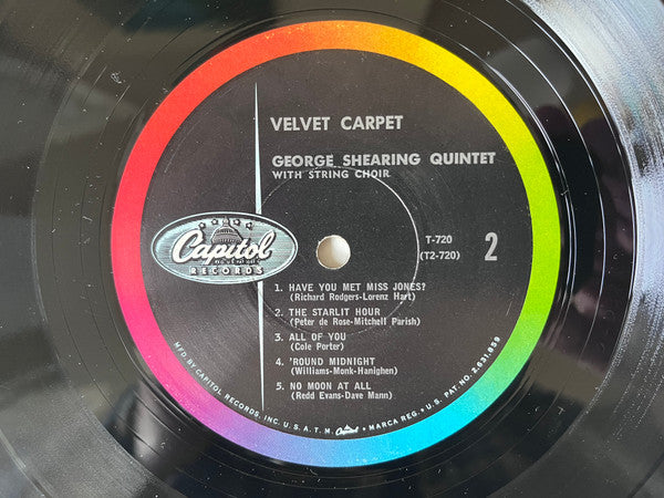 The George Shearing Quintet With String Choir* : Velvet Carpet (LP, Album, Mono, RP, Los)