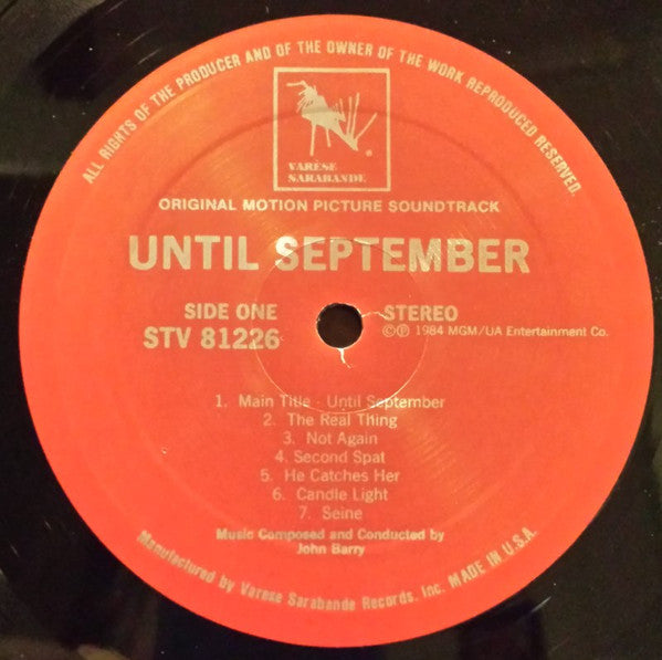 John Barry : Until September (Original Motion Picture Soundtrack) (LP, Album)