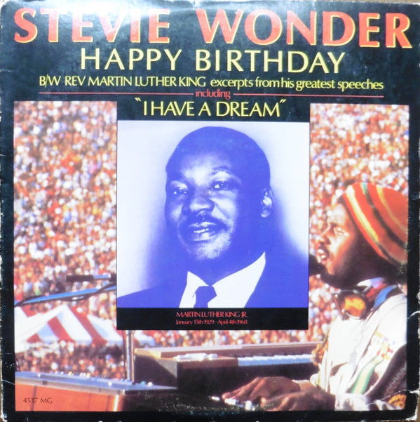 Stevie Wonder / Rev. Martin Luther King* : Happy Birthday / Greatest Excerpts From His Speeches (12", RE)