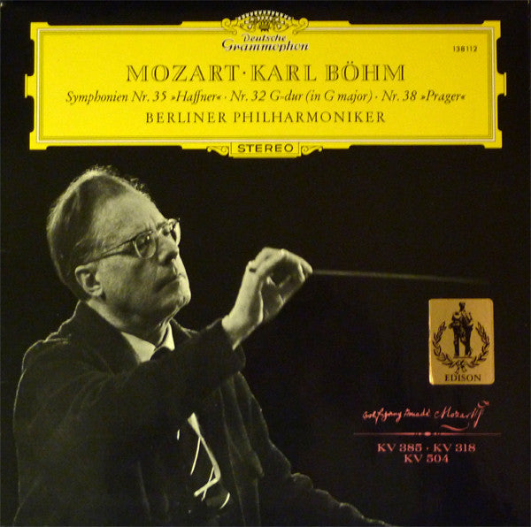 Mozart* · Karl Böhm · Berliner Philharmoniker : Symphonien Nr. 35 »Haffner« · Nr. 32 G-Dur (In G Major) · Nr. 38 »Prager« (LP)