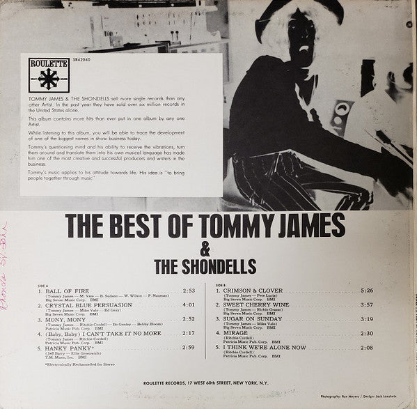 Tommy James & The Shondells : The Best Of Tommy James & The Shondells (LP, Comp, Uni)