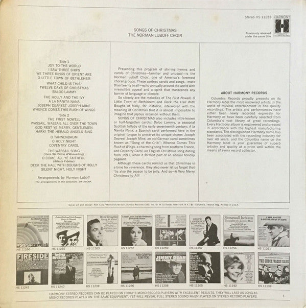 The Norman Luboff Choir* : Songs Of Christmas (LP)