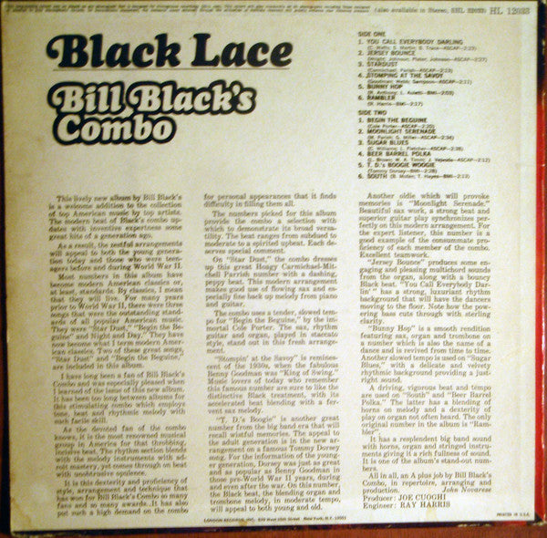 Bill Black's Combo : Black Lace (LP, Album, Mono)