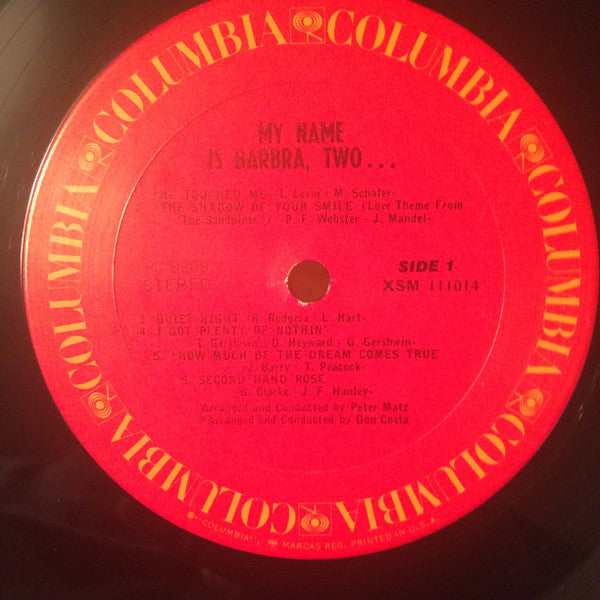 Barbra Streisand : My Name Is Barbra, Two... (LP, Album, RE)