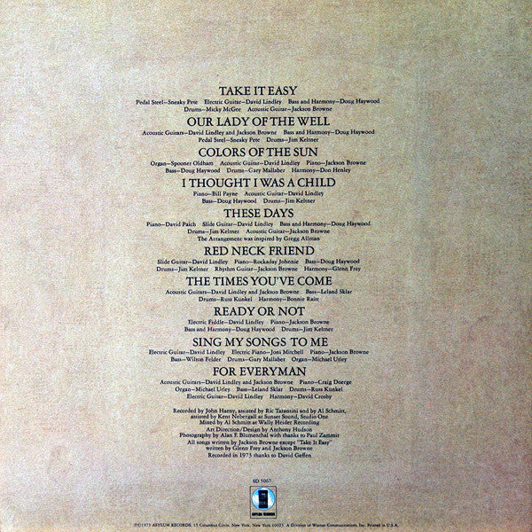 Jackson Browne : For Everyman (LP, Album, RP, PRC)