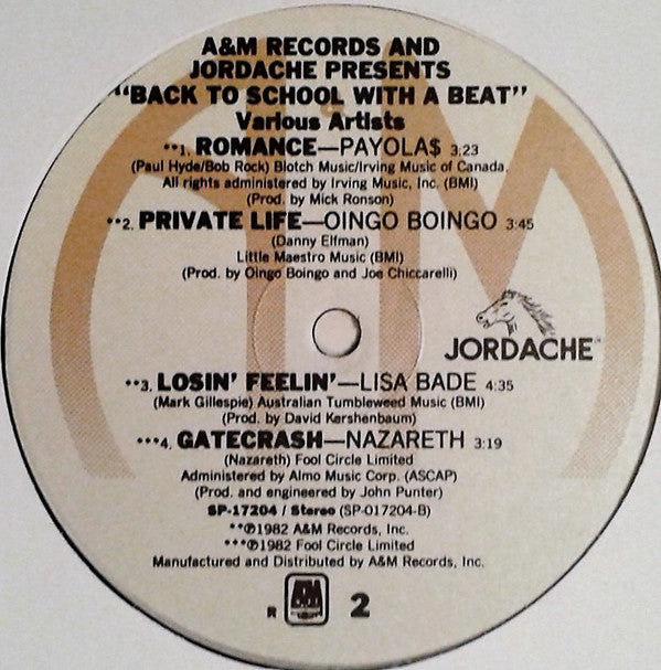 Various : Jordache and A&M Records Present Back To School With A Beat (LP, Comp)