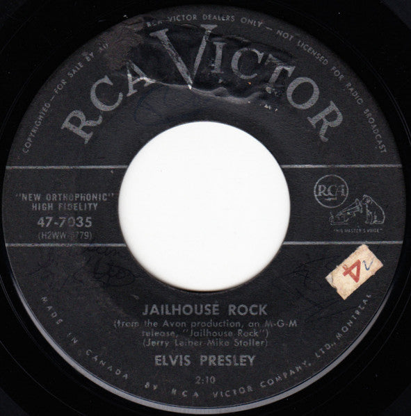 Elvis Presley : Jailhouse Rock / Treat Me Nice (7", Single)