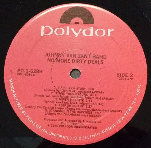 The Johnny Van Zant Band* : No More Dirty Deals (LP, Album, Ric)