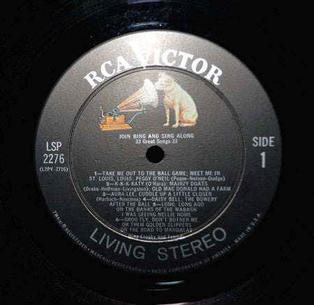 Bing Crosby : Join Bing & Sing Along (LP, Album,  In)