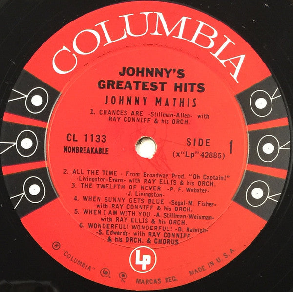 Johnny Mathis : Johnny's Greatest Hits (LP, Comp, Mono, Ter)