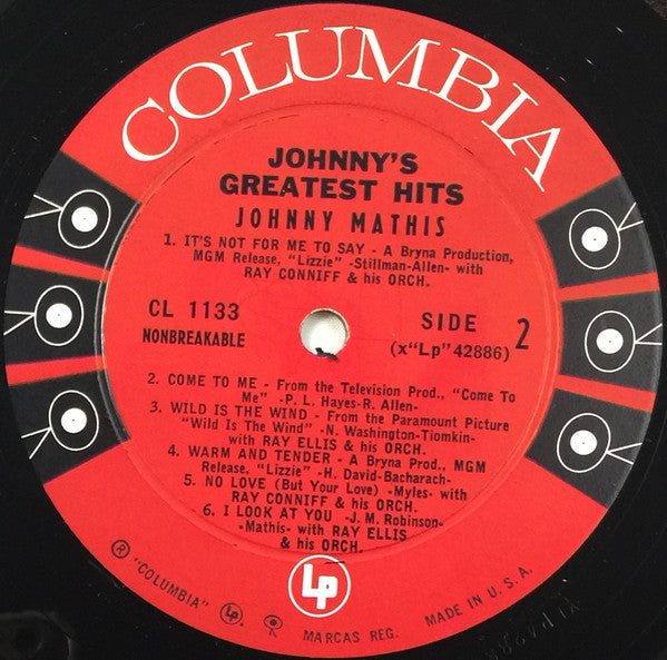 Johnny Mathis : Johnny's Greatest Hits (LP, Comp, Mono, Ter)