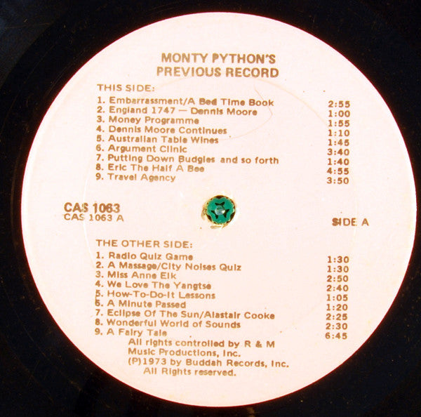 Monty Python - Monty Python's Previous Record - Buy Used Vinyl Records ...