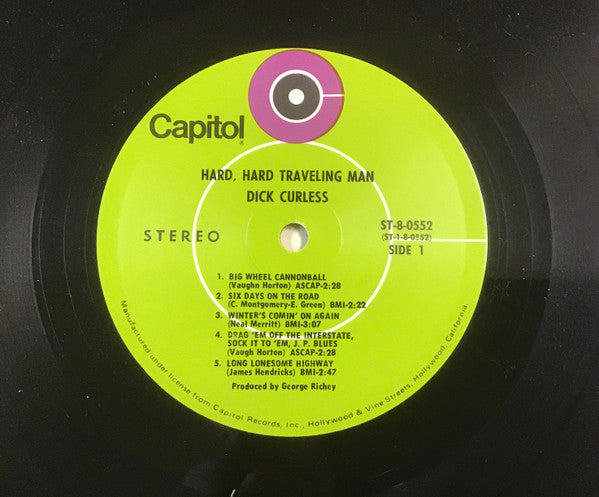 Dick Curless : Hard, Hard Traveling Man (LP, Album, Club, Cap)