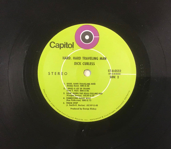 Dick Curless : Hard, Hard Traveling Man (LP, Album, Club, Cap)