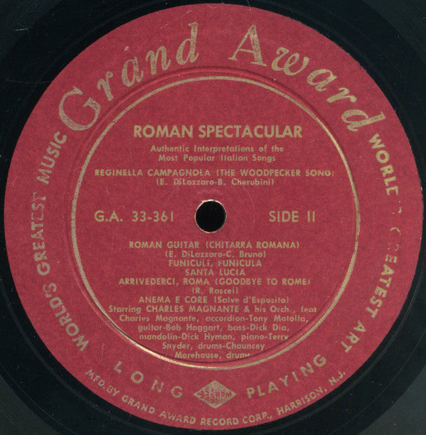 Charles Magnante & His Orch.* : Roman Spectacular (LP, Album, Mono)