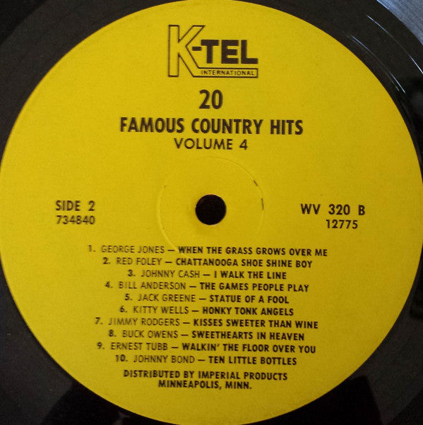 Various : 20 Famous Country Hits Volume 4 (LP, Comp)