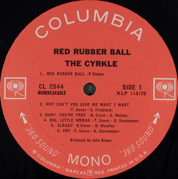 The Cyrkle : Red Rubber Ball (LP, Album, Mono, Ter)