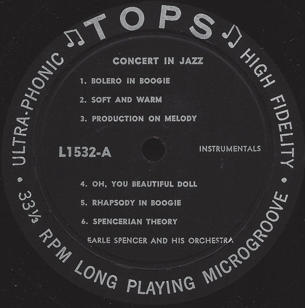 Earle Spencer And His Orchestra* : Concert In Jazz (LP)