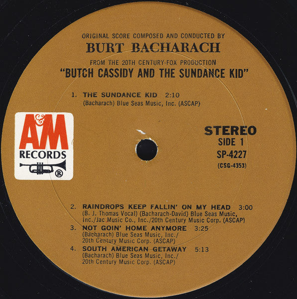 Burt Bacharach : Music From Butch Cassidy And The Sundance Kid (LP, Album, Pit)