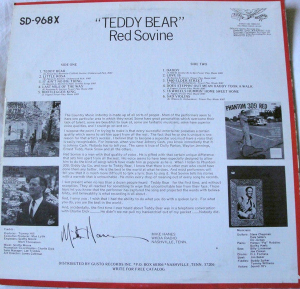 Red Sovine : Teddy Bear (LP, Album, Ter)