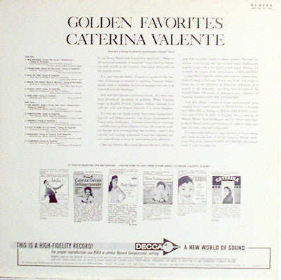 Caterina Valente : Golden Favorites (LP, Album, Comp, Mono)