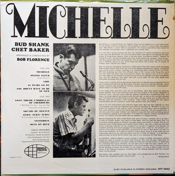 Bud Shank : Michelle (LP, Album, Mono, Roc)