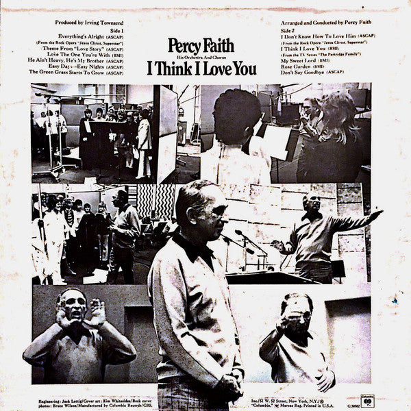 Percy Faith And His Orchestra And Chorus : I Think I Love You (LP)