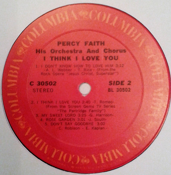 Percy Faith And His Orchestra And Chorus : I Think I Love You (LP)