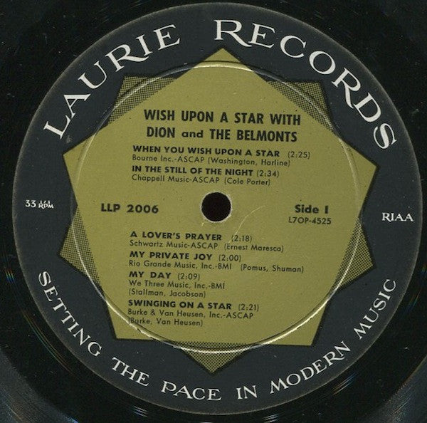 Dion & The Belmonts : Wish Upon A Star With Dion & The Belmonts (LP, Album, Mono, Roc)