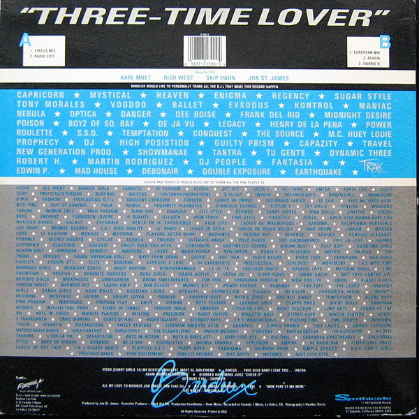 Bardeux : Three-Time Lover (12", Single)