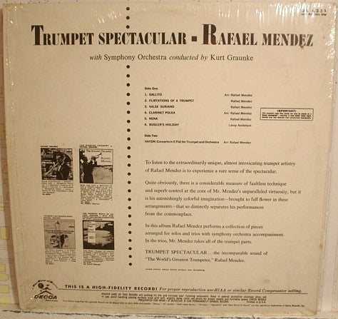 Rafael Mendez : Trumpet Spectacular (LP, Album, Mono)
