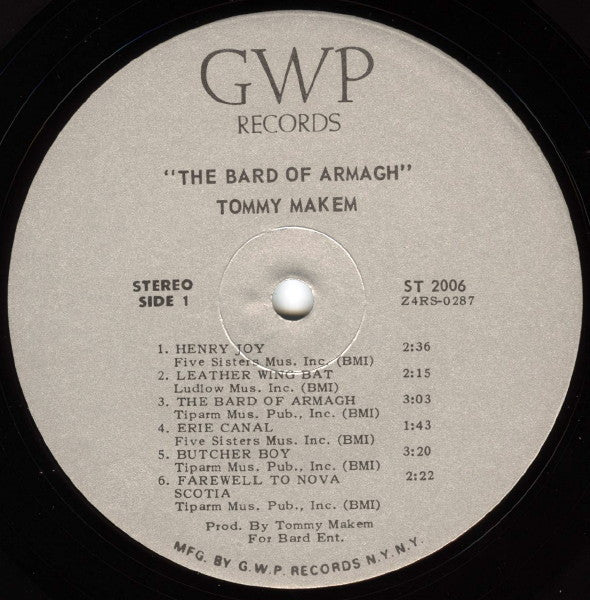 Tommy Makem : The Bard Of Armagh (LP, Album)