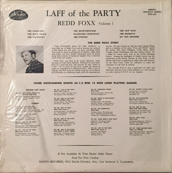 Redd Foxx : Laff Of The Party - Volume 1 (LP, Album)