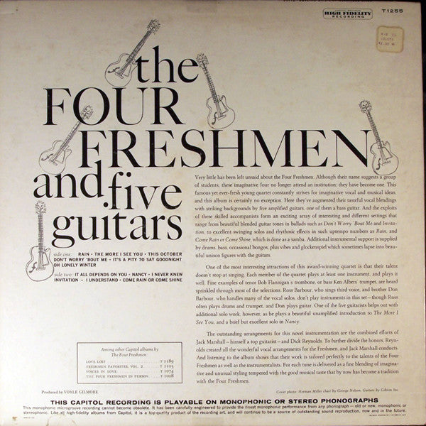 The Four Freshmen : The Four Freshmen And Five Guitars (LP, Album, Mono)