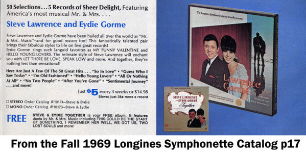 Steve Lawrence And Eydie Gorme* : Steve Lawrence And Eydie Gorme Together (LP, Album, Comp)