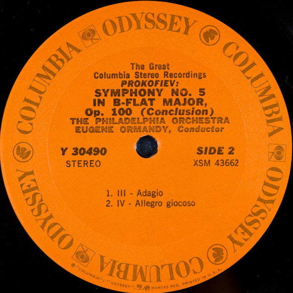 Prokofiev* – Ormandy*, Philadelphia Orchestra* : Symphony No. 5 (LP, RE)