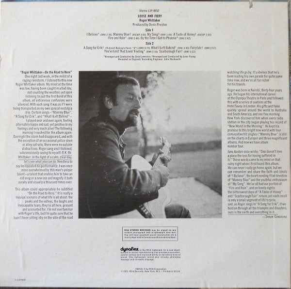 Roger Whittaker : Loose And Fiery (LP)