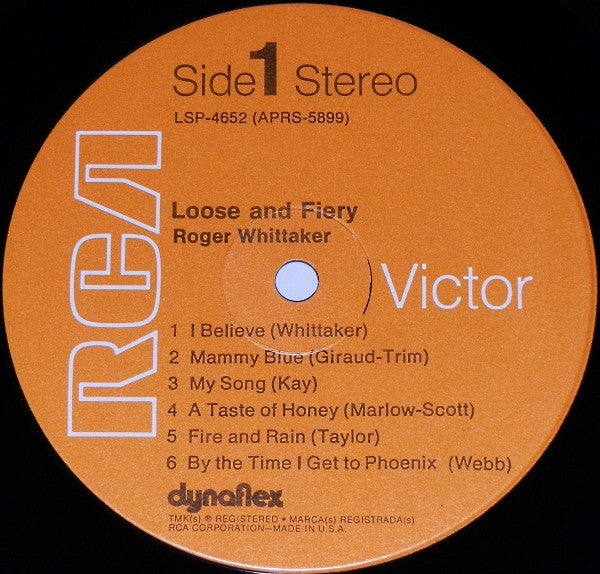 Roger Whittaker : Loose And Fiery (LP)