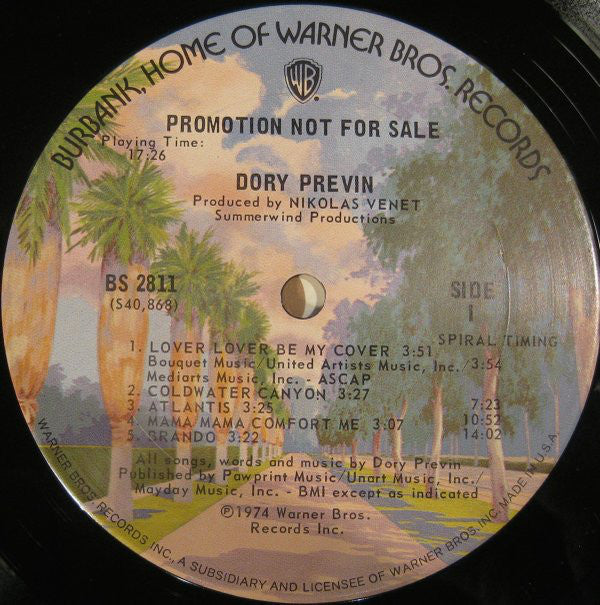 Dory Previn : Dory Previn (LP, Album, Promo)