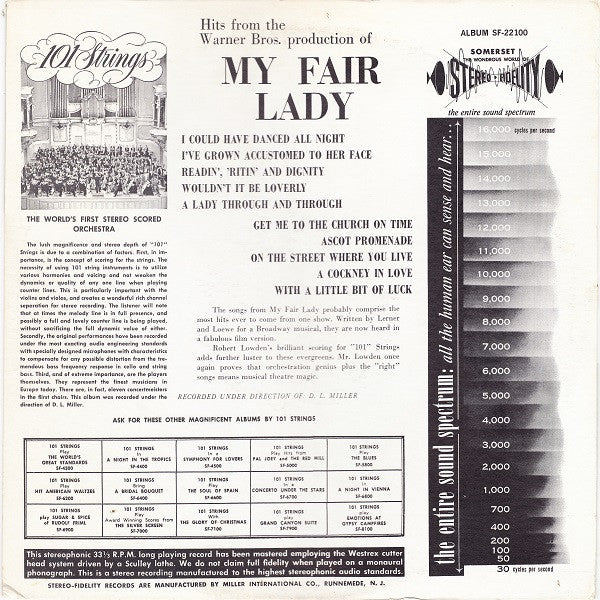 101 Strings : Hits From The Warner Bros. Production Of My Fair Lady (LP, Album)