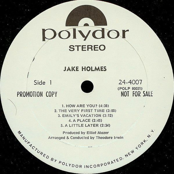 Jake Holmes : Jake Holmes (LP, Promo)