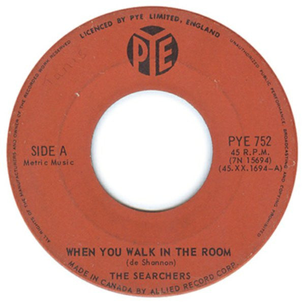 The Searchers : When You Walk In The Room (7", Single)