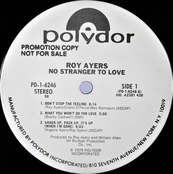 Roy Ayers : No Stranger To Love (LP, Album, Promo, 56 )