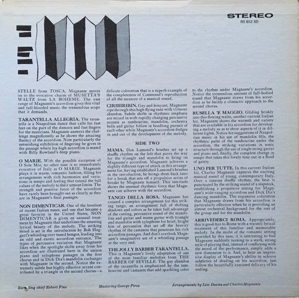 Charles Magnante And His Orchestra : Roman Accordion (LP, Gat)