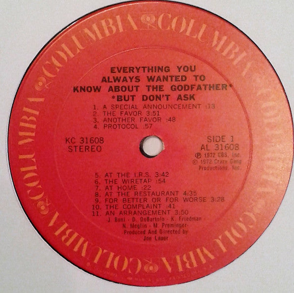Joe Lauer Presents The Crazy Gang (3) : Everything You Always Wanted To Know About The Godfather* But Don't Ask (LP, Album)