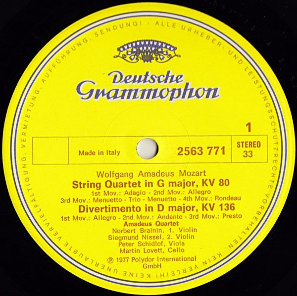 Amadeus Quartet* / Wolfgang Amadeus Mozart : The Early String Quartets (4xLP + Box, Album)