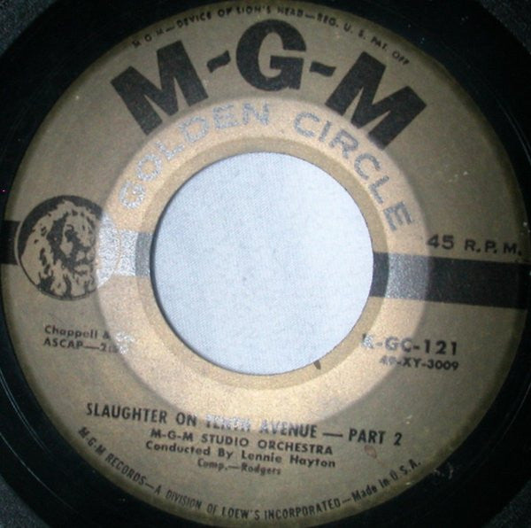 MGM Studio Orchestra : Slaughter On Tenth Avenue (7", Single, RE)
