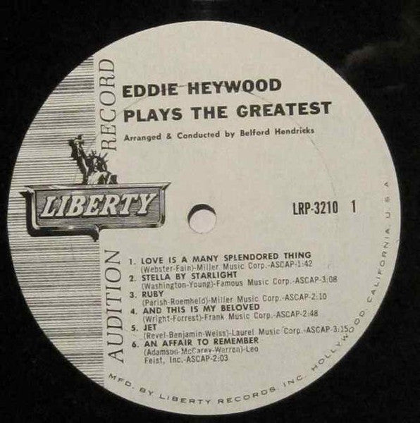 Eddie Heywood : Eddie Heywood Plays The Greatest! (LP, Mono, Promo)